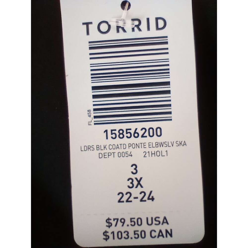Torrid Size 3 Black Faux Leather Skater Dress Luxe Ponte Coated Black NWT - Picture 7 of 8